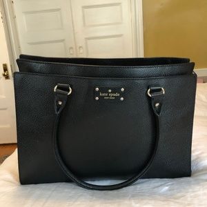 Kate Spade - Large Black Leather Satchel/Tote